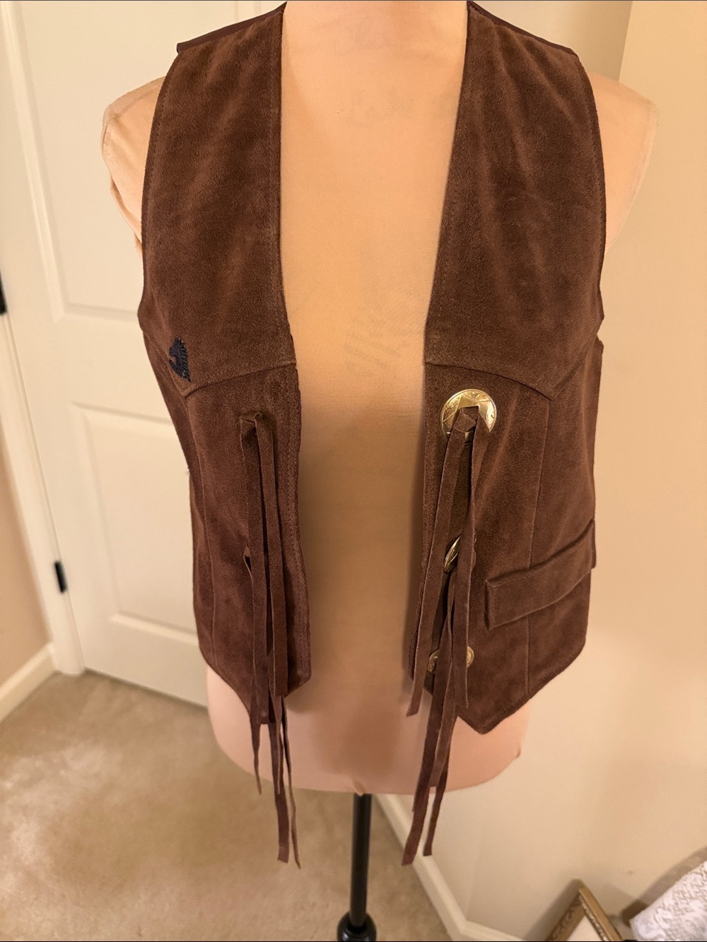 Vintage Jordache Brown Suede Fringe Vest - Women Jackets & Coats